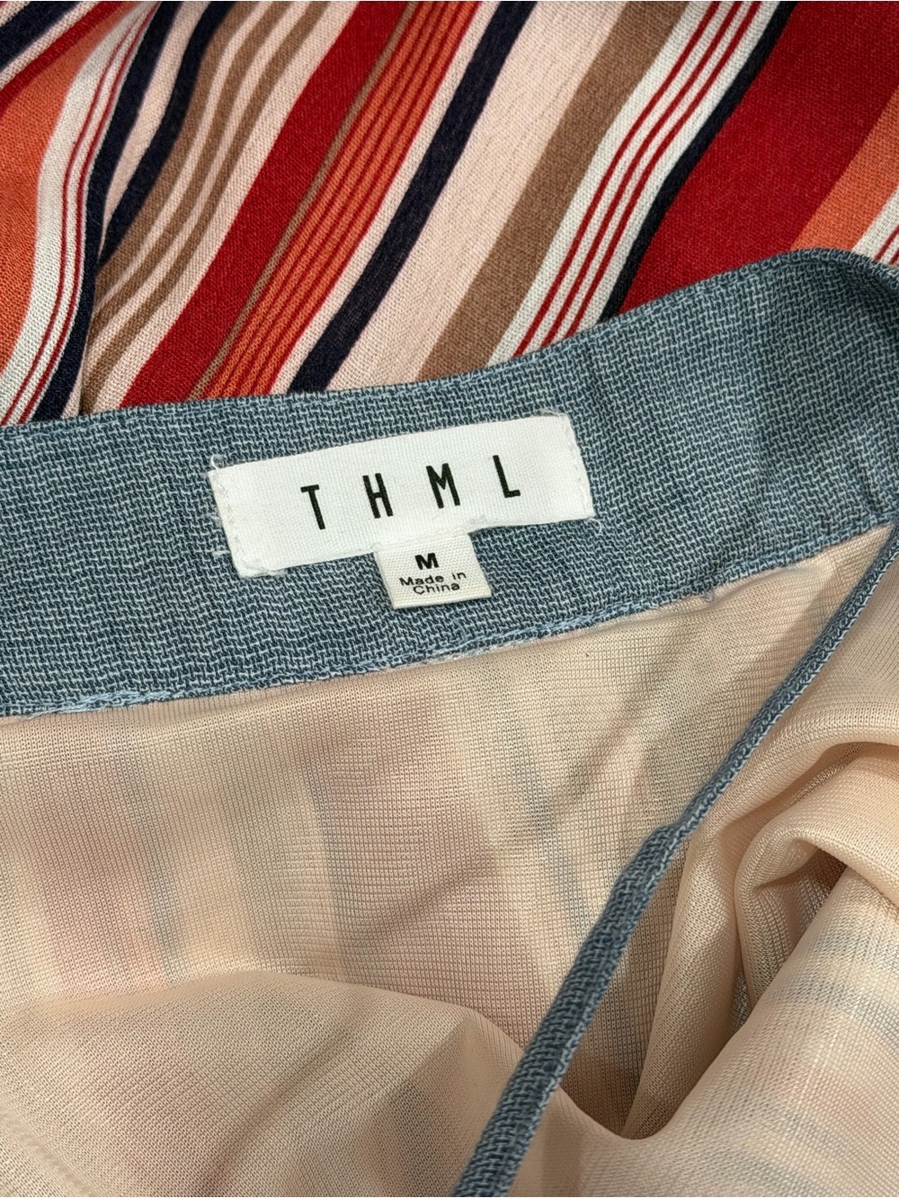THML Red, Navy & Beige Striped Maxi Dress - Picture 7 of 10